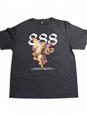 888 Graphic Tee with Angel Print
